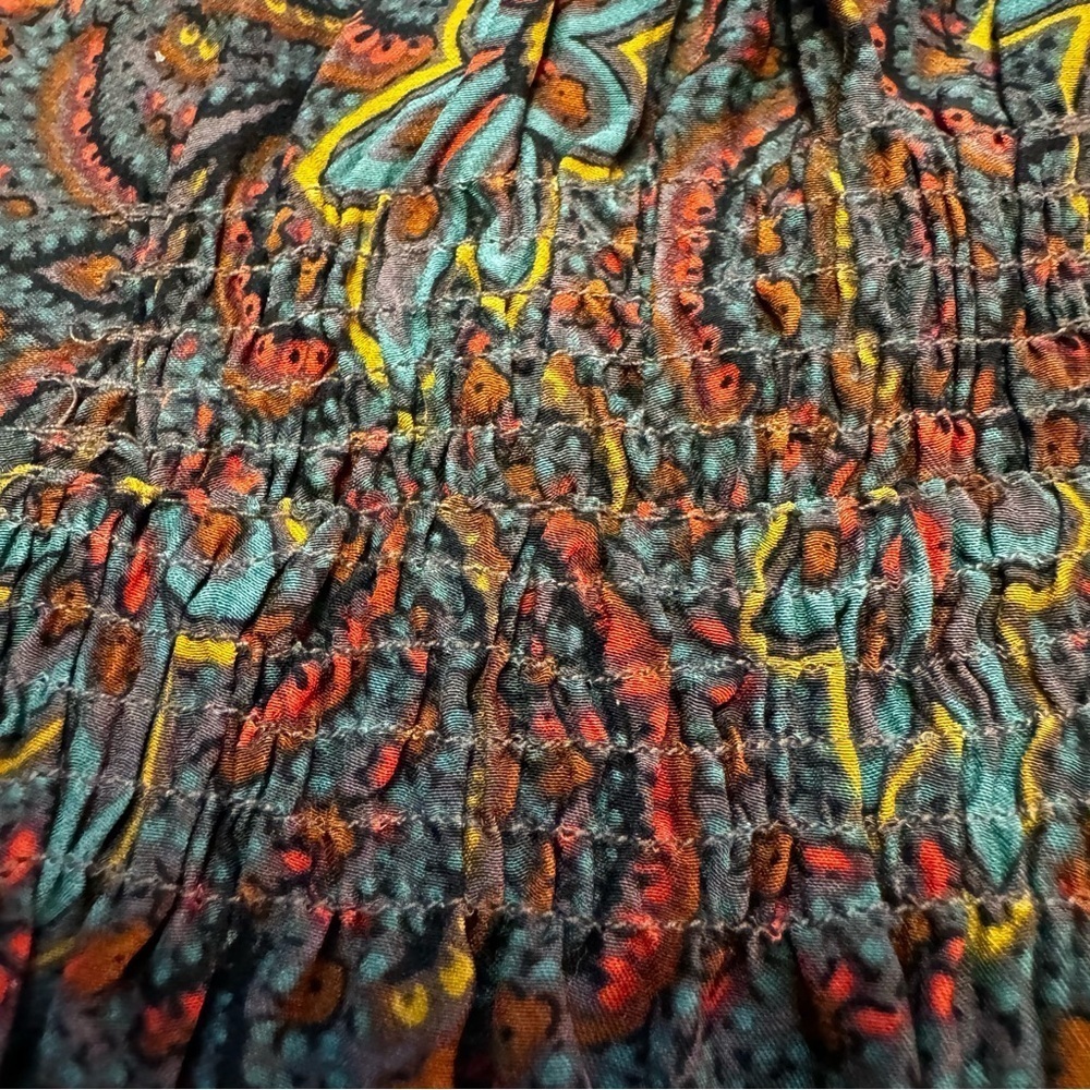 Moda International Women's Multicolor Paisley Blouse Top Shirt Size Small Silk - Picture 11 of 13